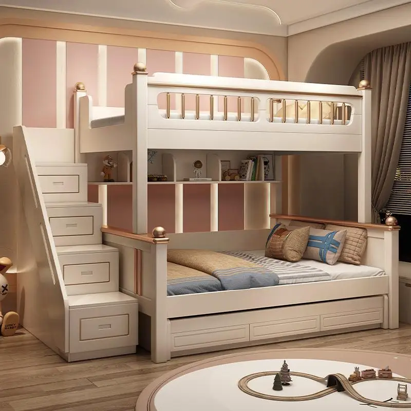 King Size Bed Frame With Storage Drawers - سرير بطابقين خشبي مقاس 135x190 سم