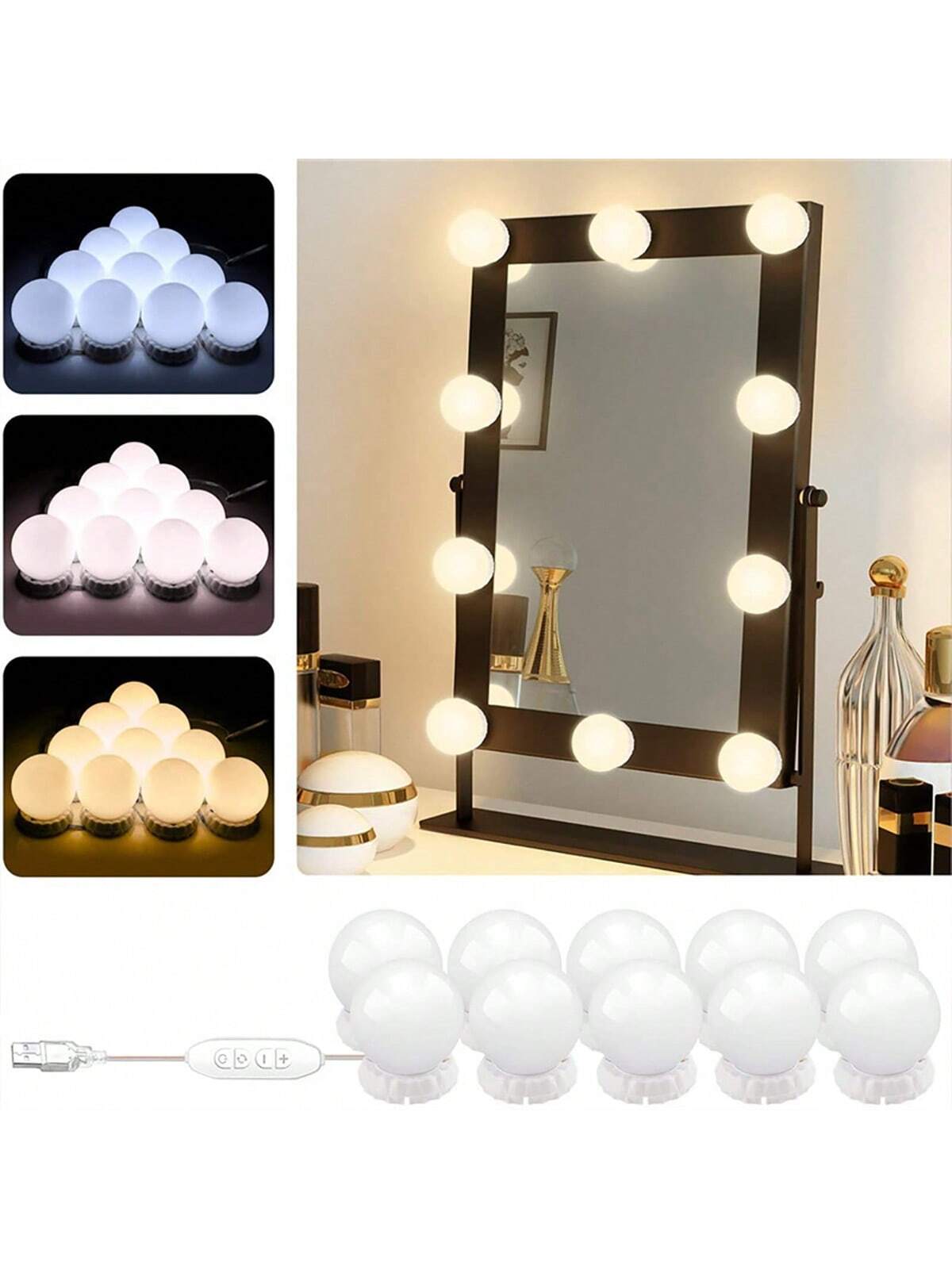 Dressing Table Vanity With Lighted Mirror - مصباح مرآة مكياج احترافي جديد قابل