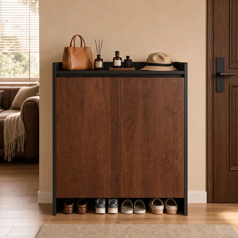 Shoe Rack Cabinet Narrow Entryway - خزانة أحذية عتيقة نحيفة متعددة الطبقات،