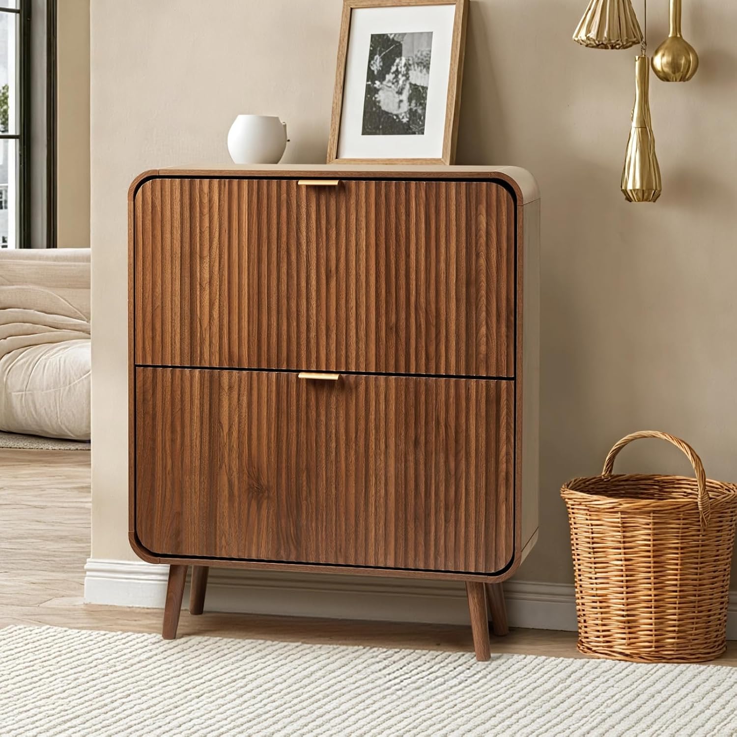 خزانة أحذية بتصميم مميز، بعرض  - مراجعة Shoe Rack Cabinet Narrow Entryway وسعره