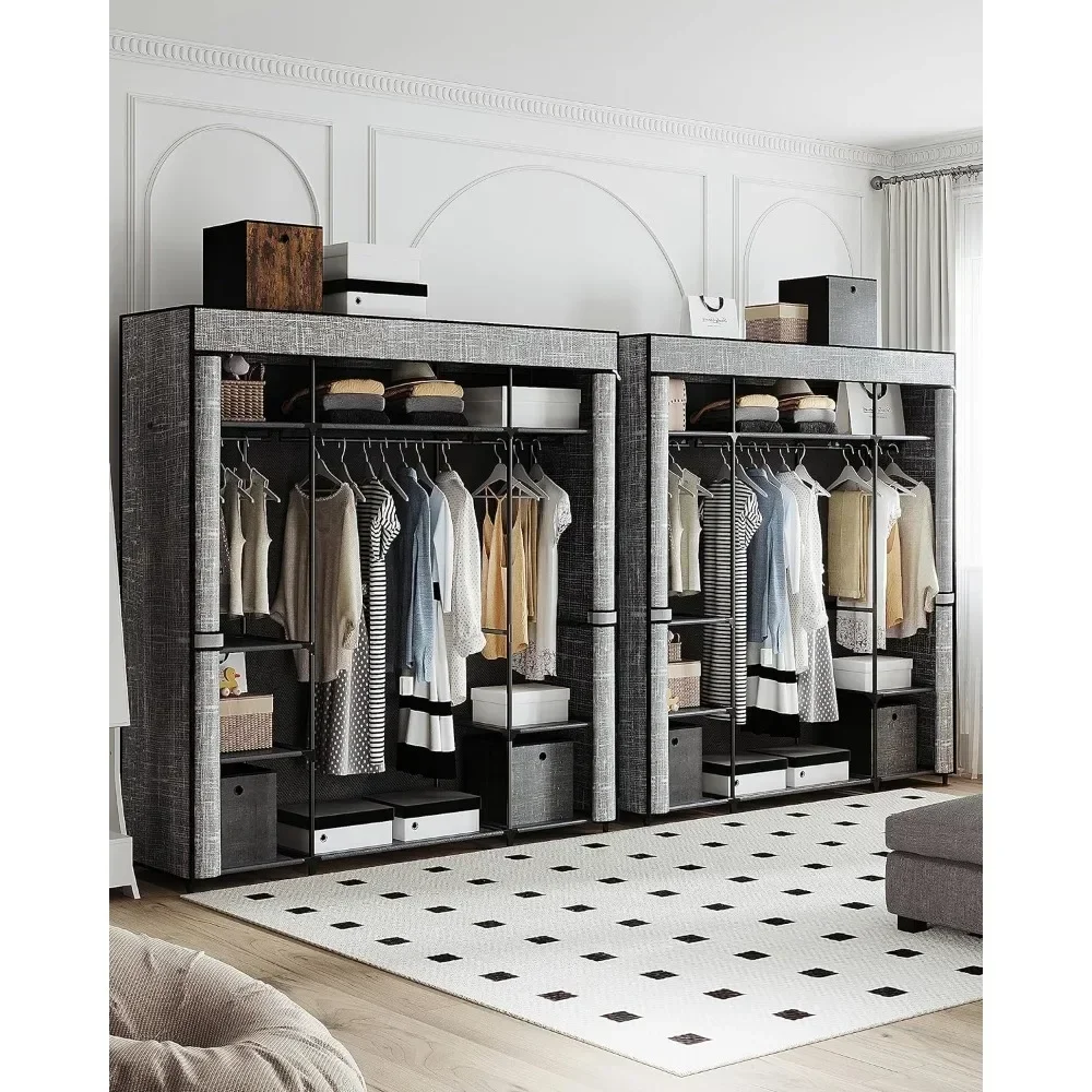 خزانة ملابس، خزانة محمولة بطول - مراجعة Wardrobe Closet Portable Fabric Cover وسعره