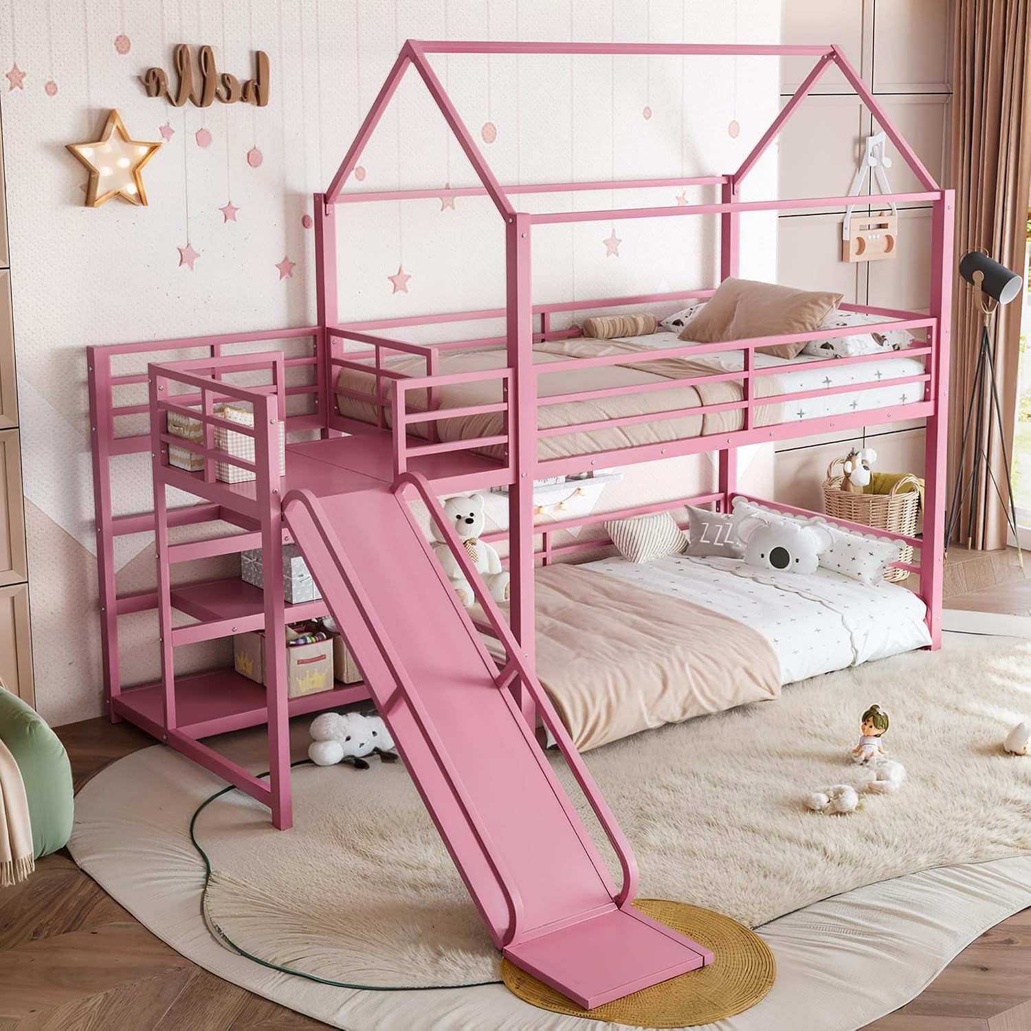 سرير بطابقين مزدوج مع زلاقة ود - مراجعة Bunk Bed With Stairs And Slide وسعره