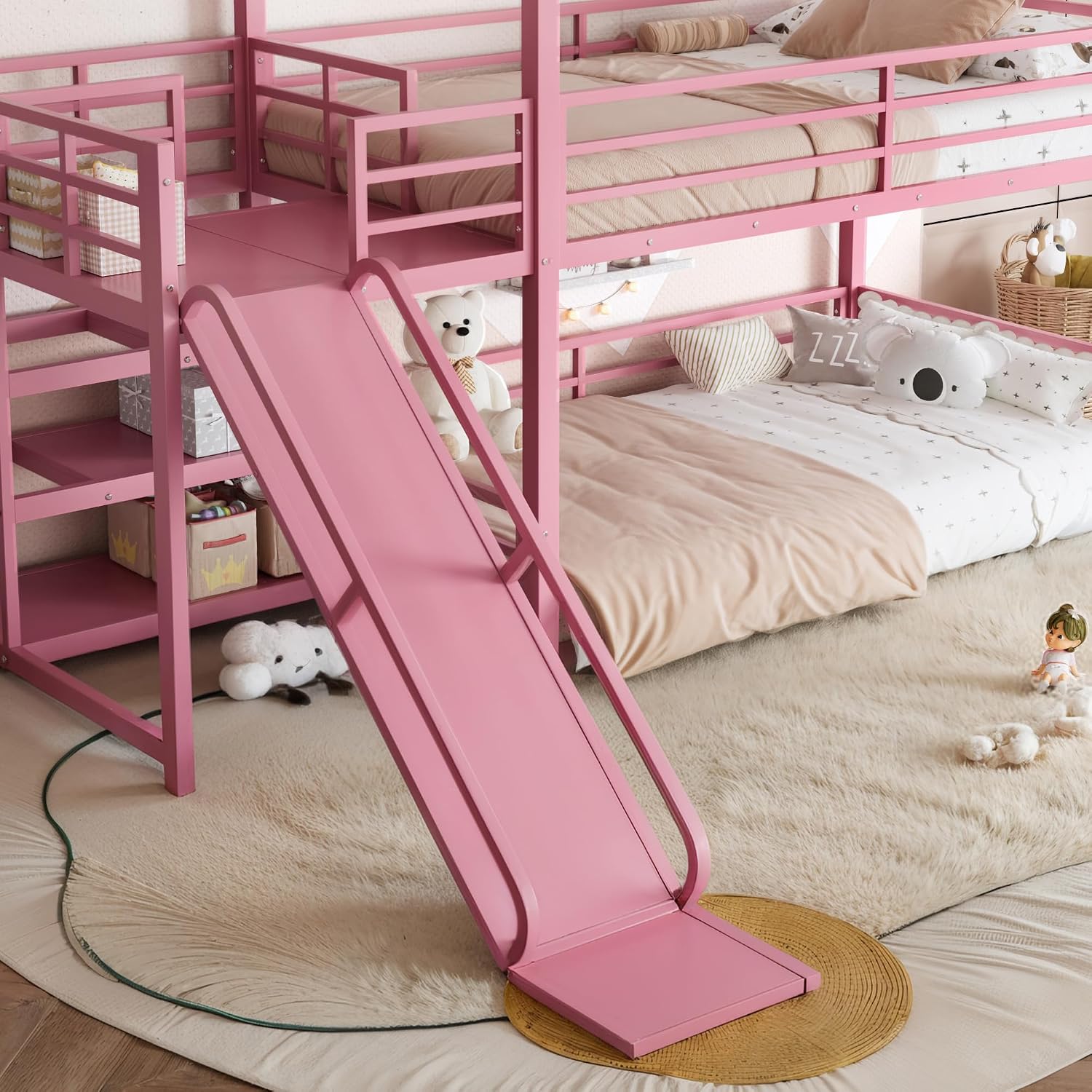 سرير بطابقين مزدوج مع زلاقة ود - مراجعة Bunk Bed With Stairs And Slide وسعره
